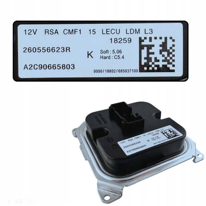 STEROWNIK MODUŁ ŚWIATEŁ LED DO RENAULT MEGANE IV 4 260556623R - 4