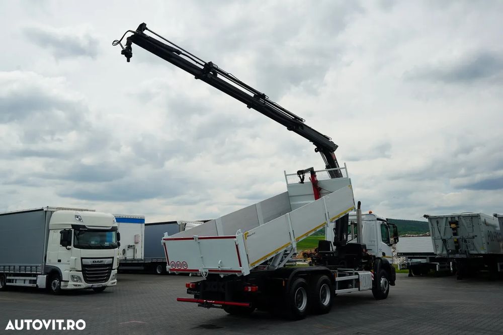 Mercedes-Benz AROCS 2636 / 6X4 / BASCULATOR / + HIAB X-HIDUO 228 E-3 HDS / TELECOMANDĂ / FURCĂ PENTRU PALEȚI / EURO 6 - 5