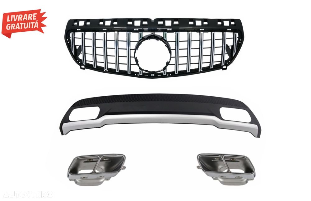 Difuzor Bara Spate cu Ornamente toba si Grila Centrala Panamericana Mercedes A-Cla- livrare gratuita - 1