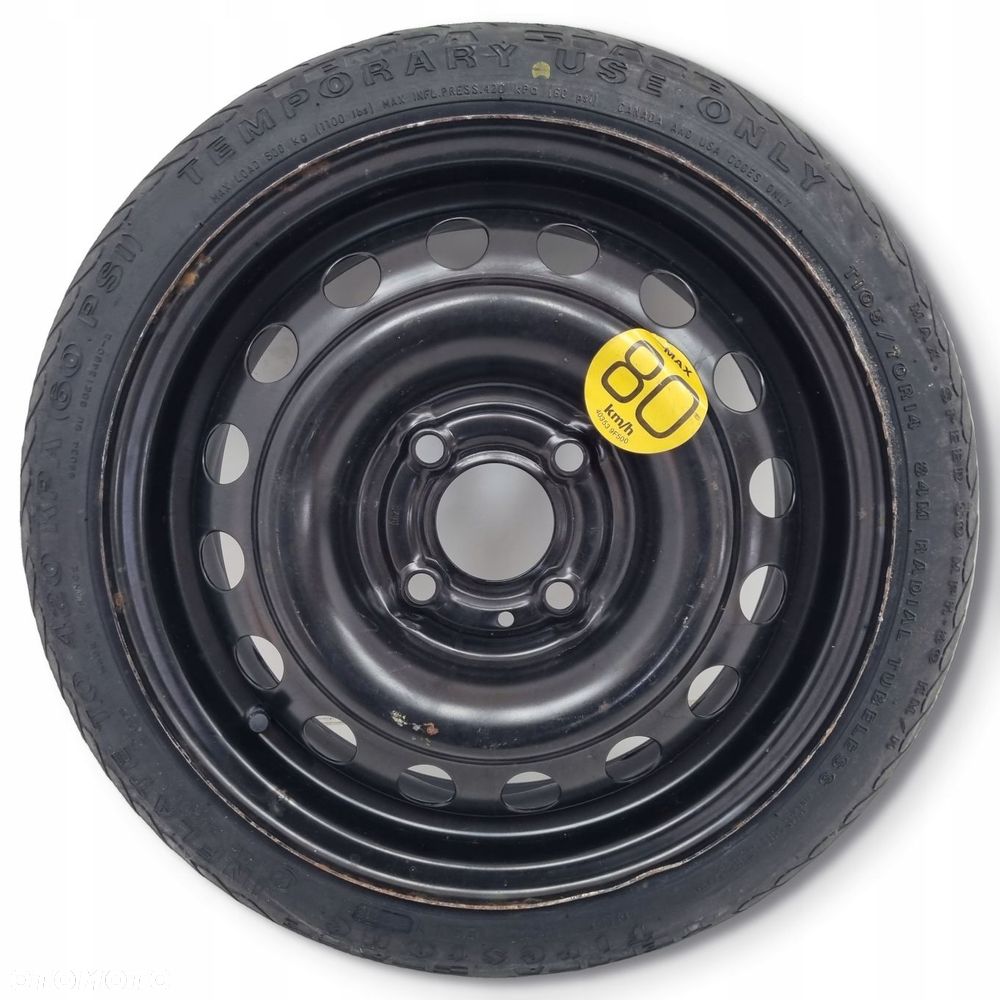 KOŁO DOJAZDOWE ZAPASOWE Nissan Micra K12 Note 105/70 R14 4x100 40300AX677 - 1