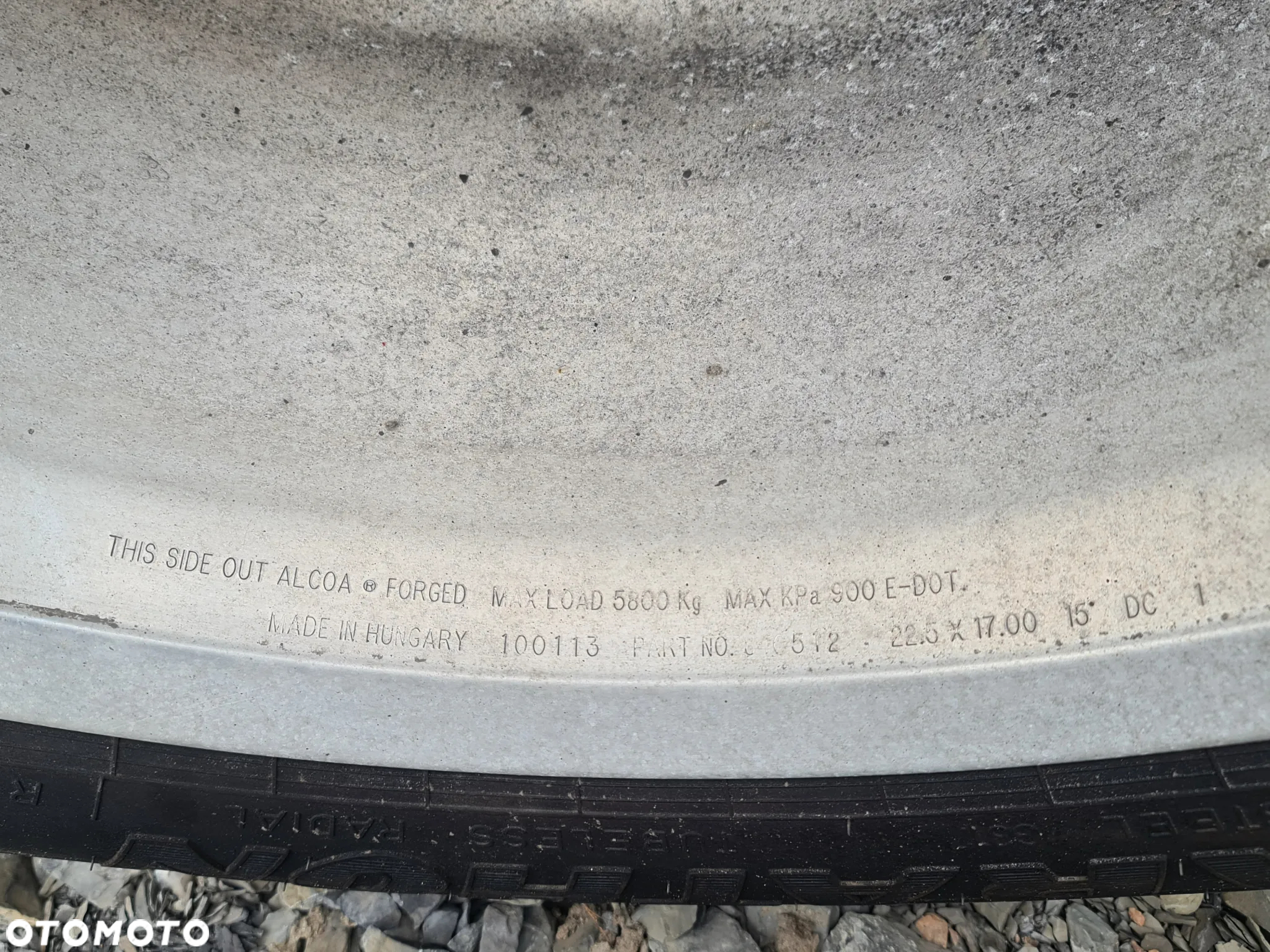 Koło opona alufelga felga 17 x 22.5 / 22.5 x 17 / 495/45 r 22,5 / ALCOA 840512 - 6