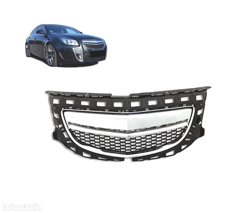 GRELHA FRONTAL SEM SÍMBOLO OPEL INSIGNIA 08-13 PRETO CROMADO - 1