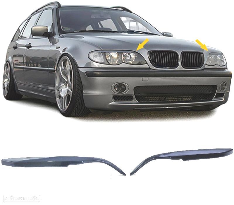 PESTANAS DE FAROL BMW E46 SEDAN TOURING 01- PRETO - 1