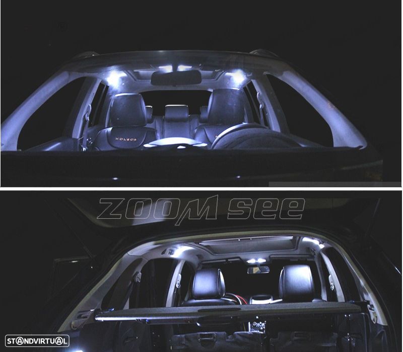 KIT COMPLETO DE 10 LAMPADAS LED INTERIOR PARA RENAULT KOLEOS INTERIOR LED 09-16 - 4