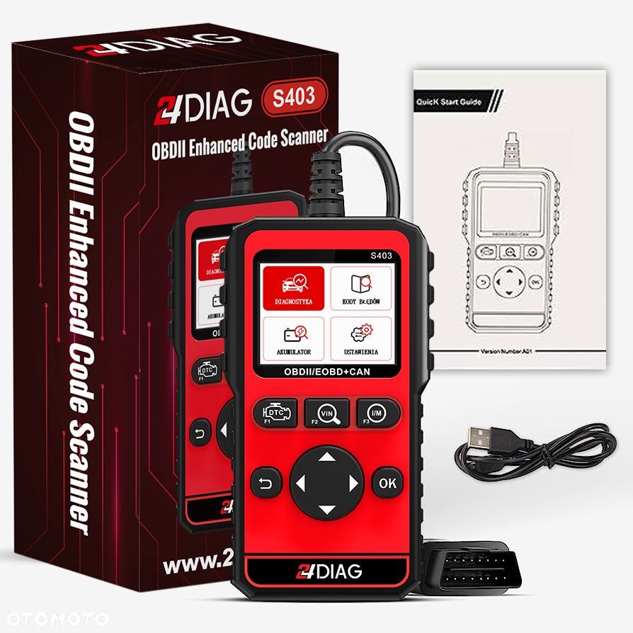 24DIAG S403 KOMPUTER INTERFEJS DIAGNOSTYCZNY OBD 2 UNIWERSALNY - 1