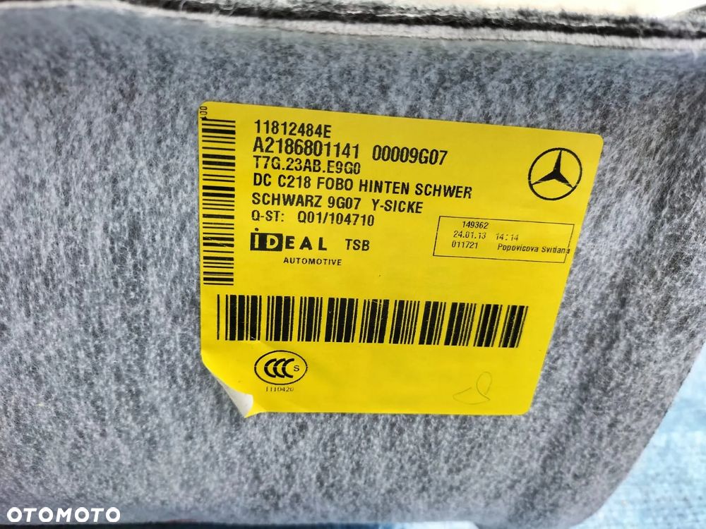 WYKŁADZINA PODŁOGI TYŁ TYLNA DYWAN A2186801141 MERCEDES CLS W218 - 4
