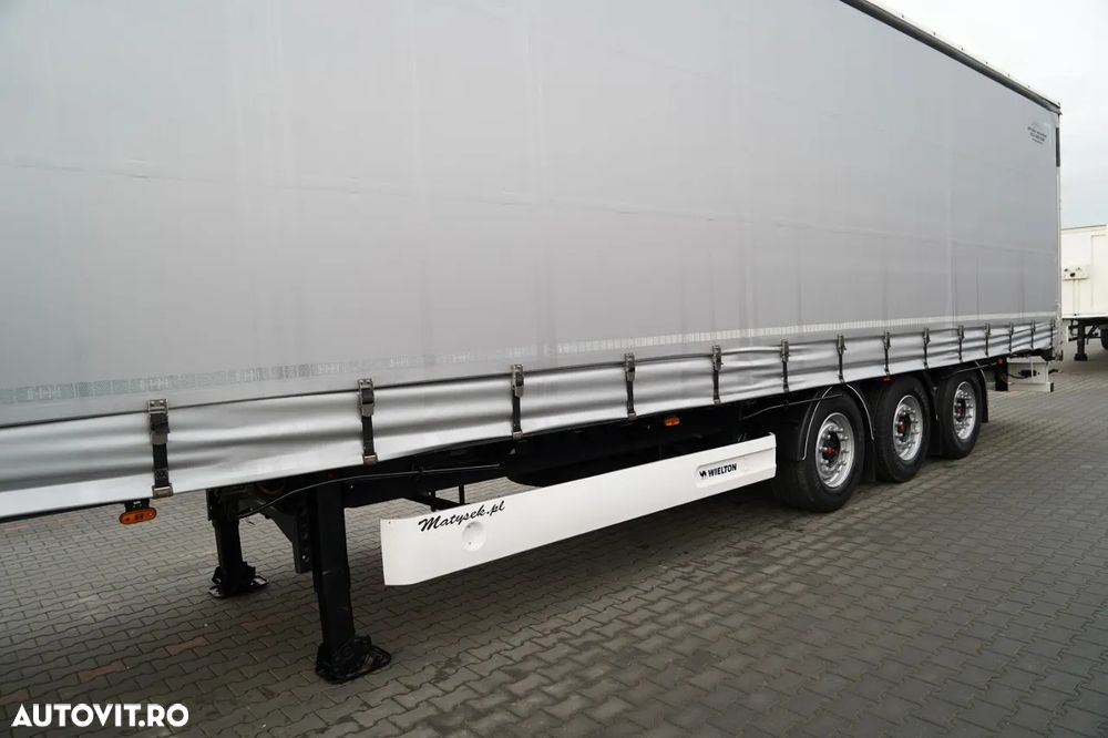 Wielton REMORCĂ CU CORTINĂ WIELTON STANDARD / ACOPERIȘ LVT / SISTEM BDE - STALPINI CULISANȚI / AXĂ RIDICABILĂ / PUȚIN FOLOSITĂ - 10