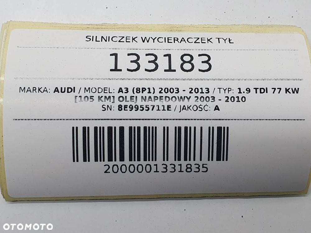 SILNICZEK WYCIERACZEK TYŁ 8E9955711E AUDI A3 8P - 6