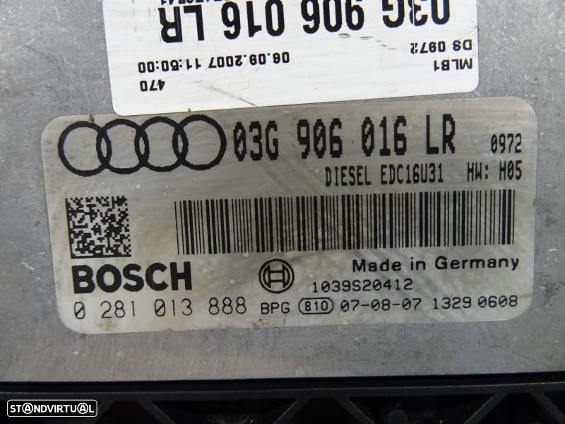 Centralina De Motor Audi A4 (8Ec, B7)  03G906016lr / 0281013888 / 1039 - 2