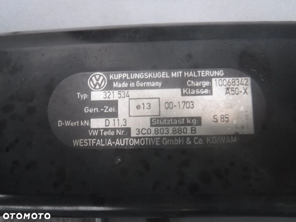 Vw Passat B6 Kombi hak holowniczy westfalia 3C0803880B 3C0803880B 3C0803881B kluczyk super stan - 2