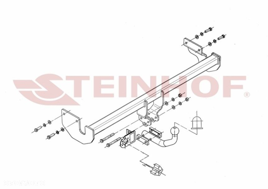 DO SAMOCHODU KIA RIO 2 II JB HTB HATCHBACK 3/5D STEINHOF HAK HOLOWNICZY + WIĄZKA + GNIAZDO 7 PIN - 3