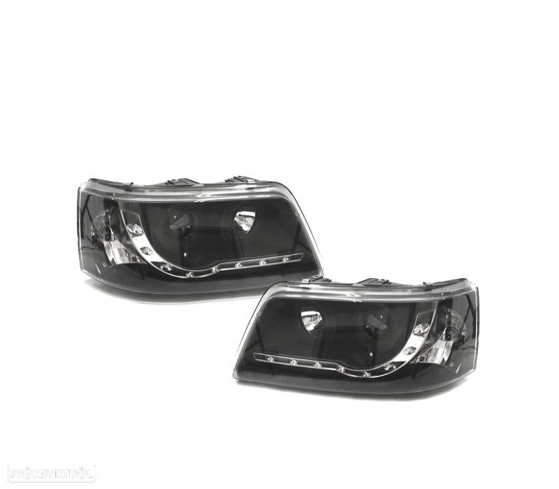 FARÓIS LUZ DIURNA LED VOLKSWAGEN VW T5 03-10 FUNDO PRETO - 2