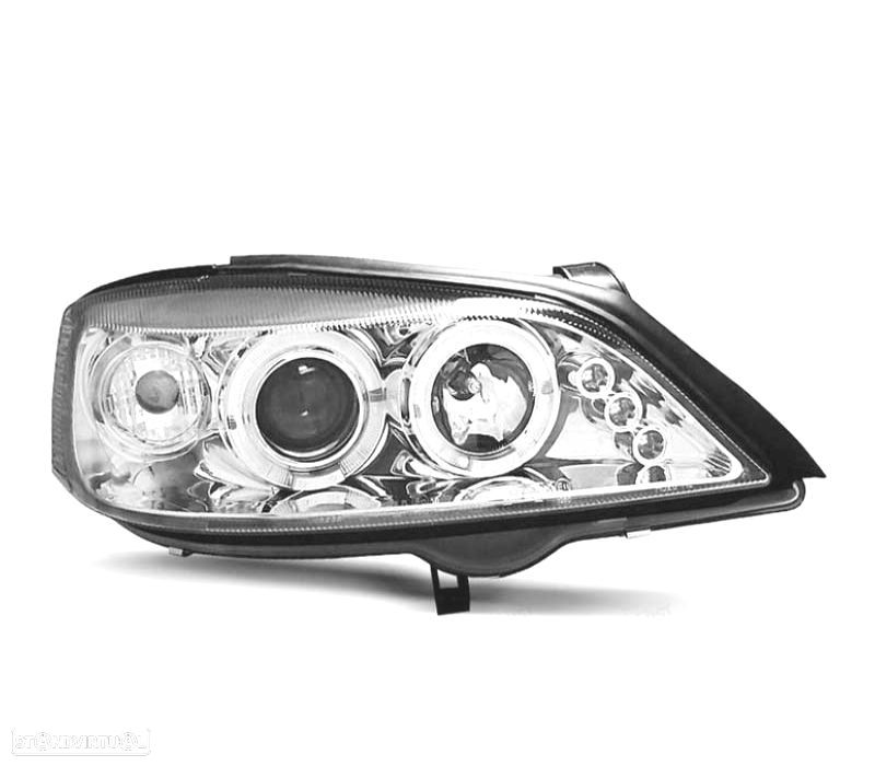 FARÓIS ANGEL EYES OPEL ASTRA 97-04 FUNDO CROMADO - 3