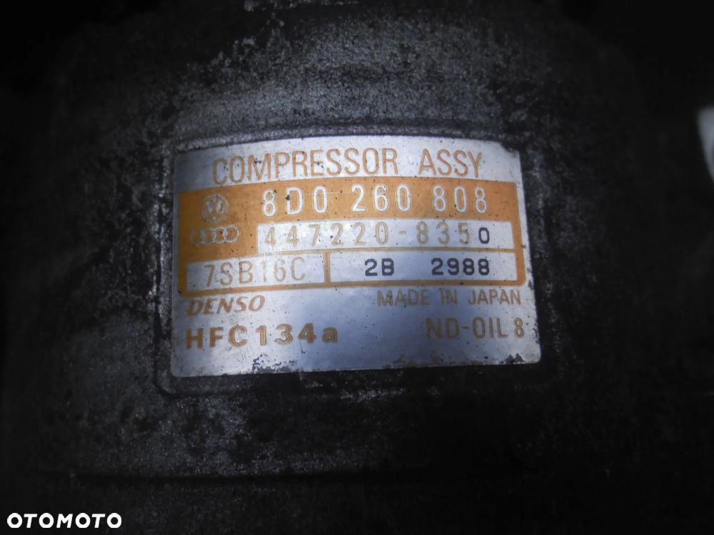 AUDI A4 B5 1.6 KOMPRESOR SPRĘŻARKA KLIMATYZACJI 8D0260808 447220-8350 DENSO ORYGINAŁ - 3