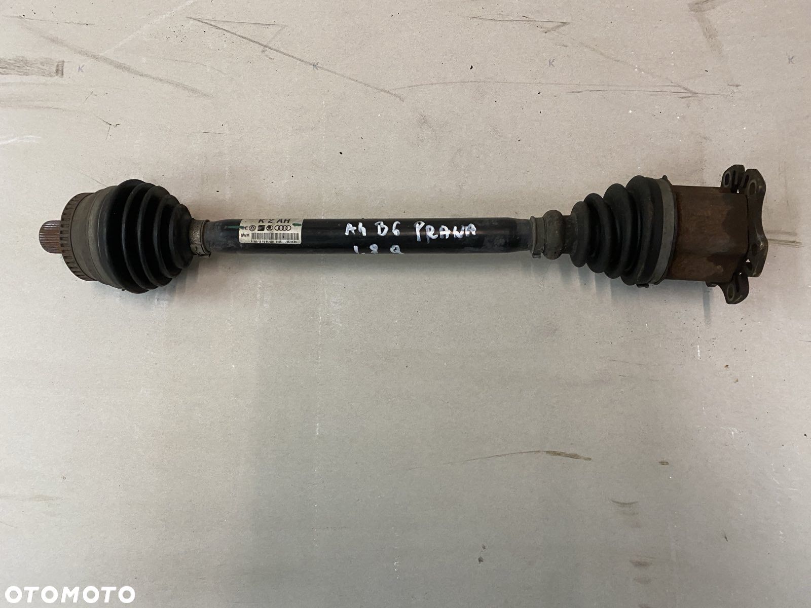 PÓŁOŚ PRAWA DŁUGA PRZÓD MANUAL Q PRZEGUBY K2 AH Audi A4 B6/B7 8E0 407 272 AH - 1