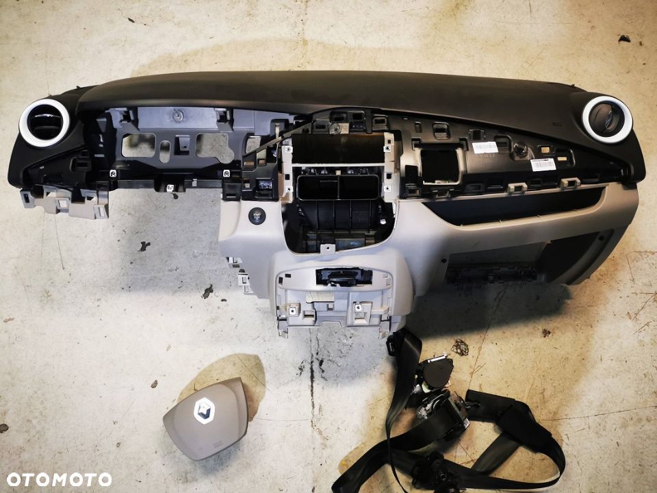 DESKA ROZDZIELCZA konsola kokpit pulpit poduszki airbag pasy KOMPLET ORYGINALNY Renault ZOE  GDYNIA - 1