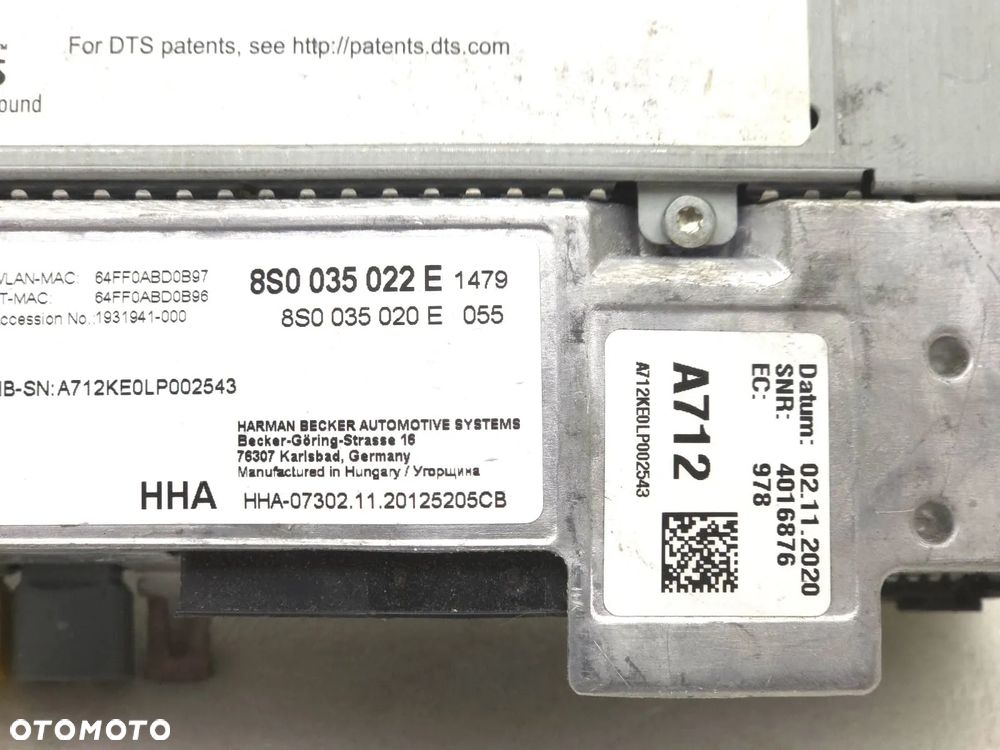 Jednostka MMI multimedia sd Audi TT 8S0 8S0035022E - 6