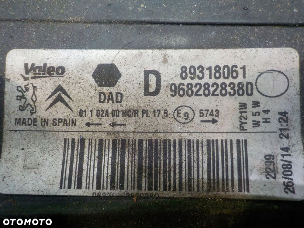 CITROEN BERLINGO PATNER II III 14r lampa prawa przod 89318061 9682828380 - 12