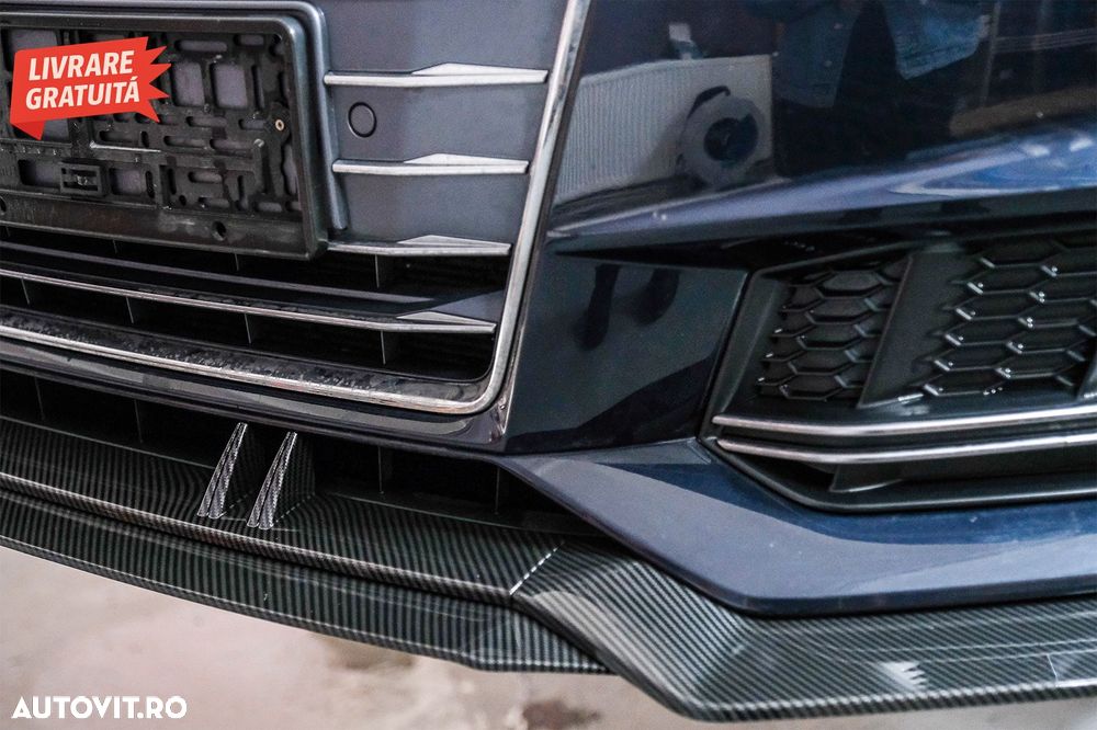 Prelungire Bara Fata Lip Audi A4 B9 8W S-Line (2016-2018) Carbon Look- livrare gratuita - 13