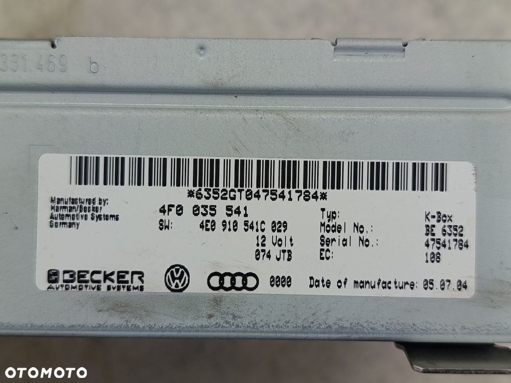 ZESTAW MULTIMEDIALNY AUDI A6 C6  4F0910223B 4F0919603A 4F0035541 4E0910541C - 5