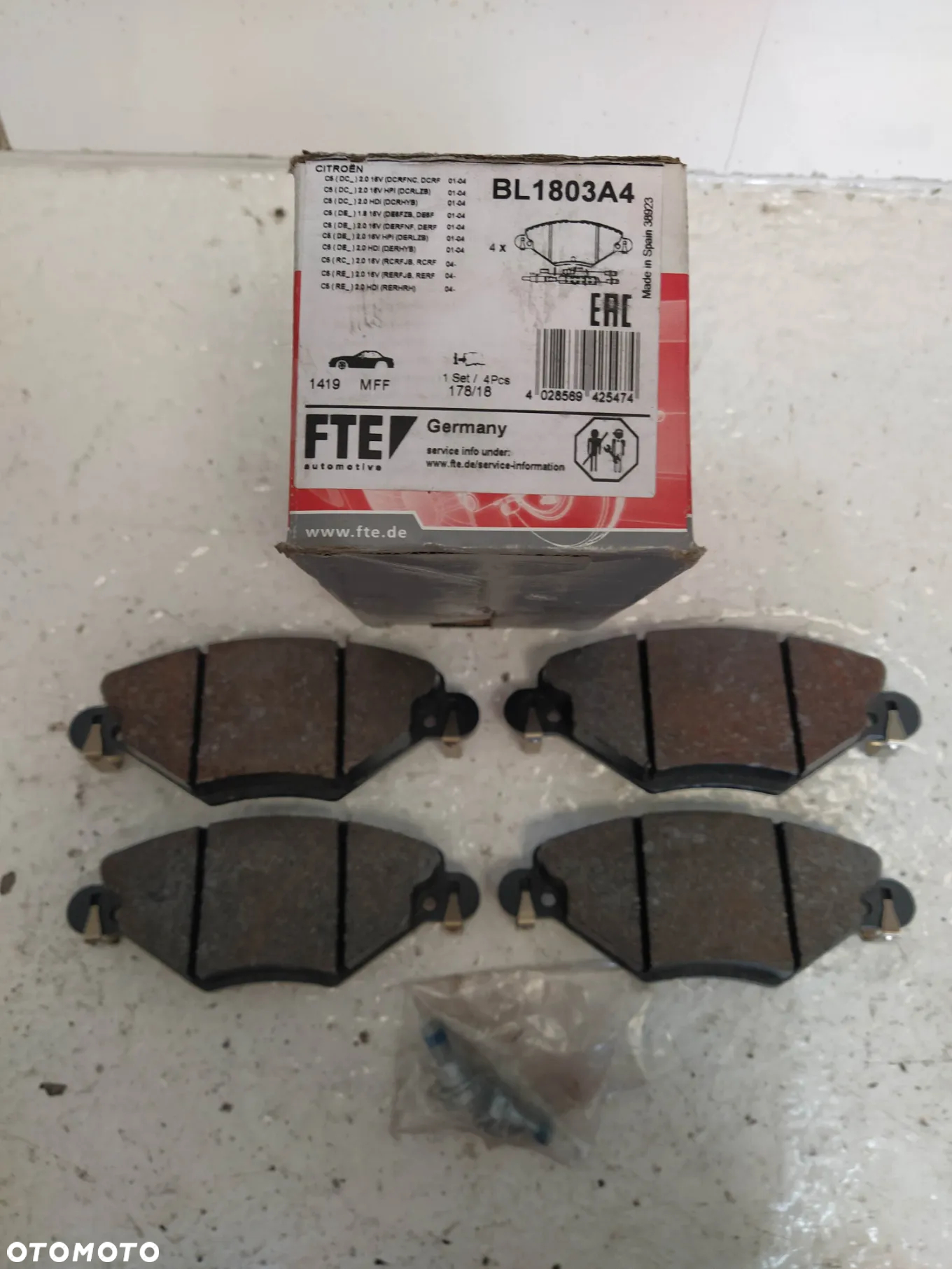 CITROEN C5 20-20HDI 01- KLOCKI HAMULCOWE PRZÓD PRZEDNIE NOWY ORYGINAŁ - 5