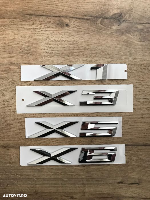 Emblema Scris Spate Logo Litere Portbagaj BMW X1 X3 X5 X6 Crom Negru - 3