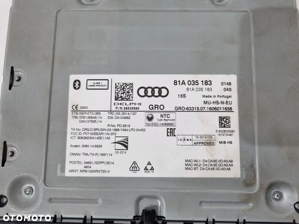 AUDI A3 8V Q2 CZYTNIK MMI RADIO MULTIMEDIA 81A035183 - 5