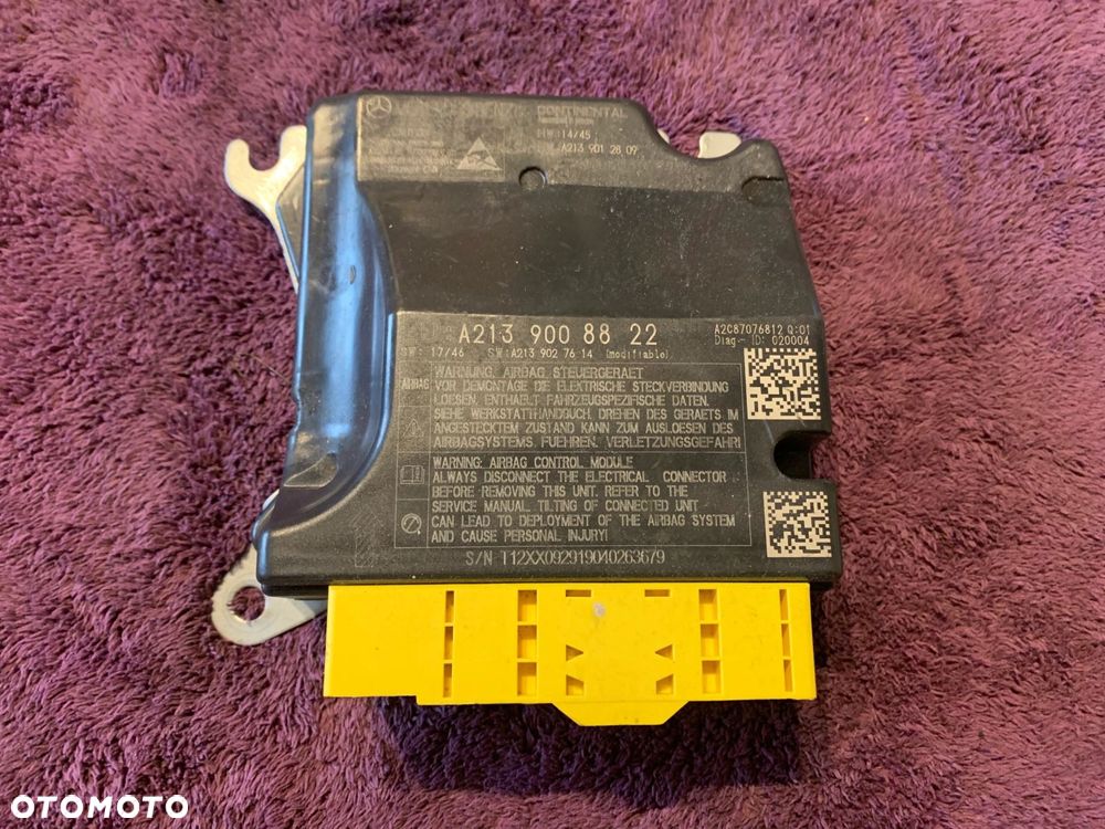 MODUŁ SENSOR AIR BAG MERCEDES E-KLASA W213 A2139008822 - 1