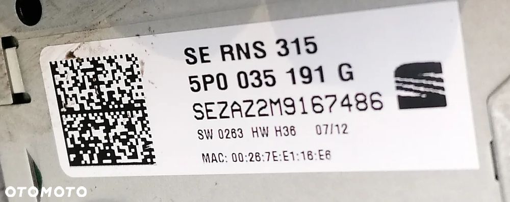 SEAT ALTEA XL 12r NAWIGACJA NAVI RADIO CD RADIODTWARZACZ 5P0035191G - 2