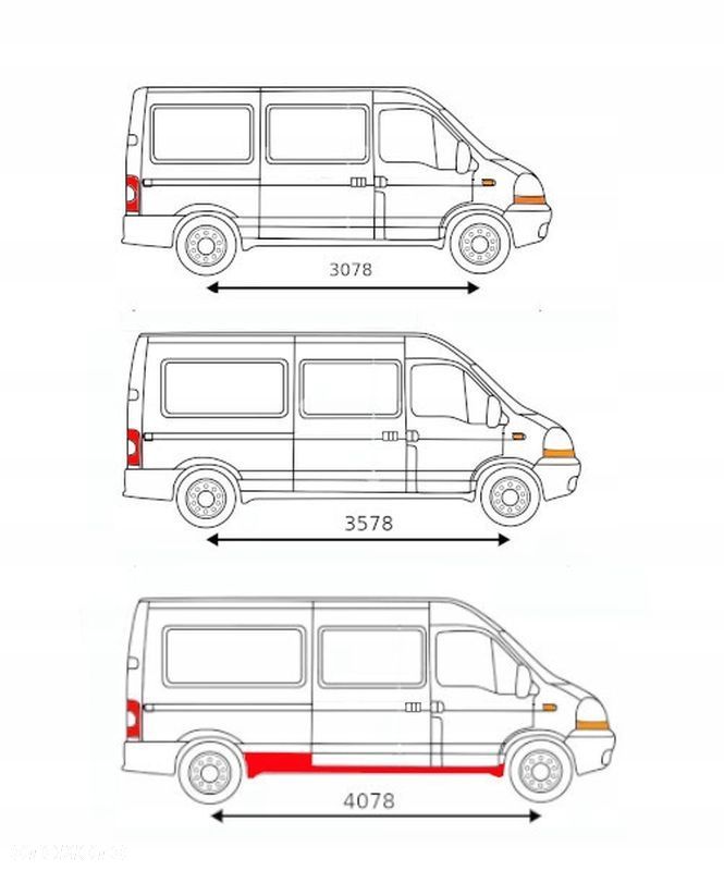 Zestaw Progów / progi Renault Master 98 - 10 wersja Maxi Strona PRAWA ! - 1