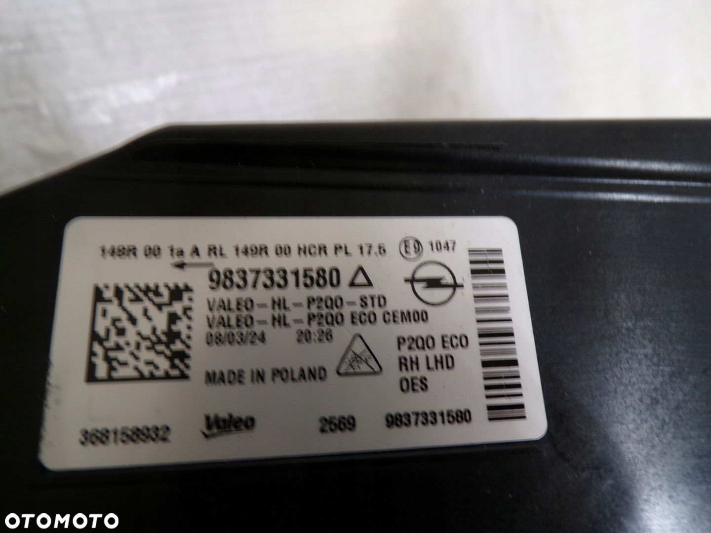 OPEL MOKKA II 21- LAMPA PRZÓD PRZEDNIA PRAWA FULL LED NOWA 9837331580 - 9