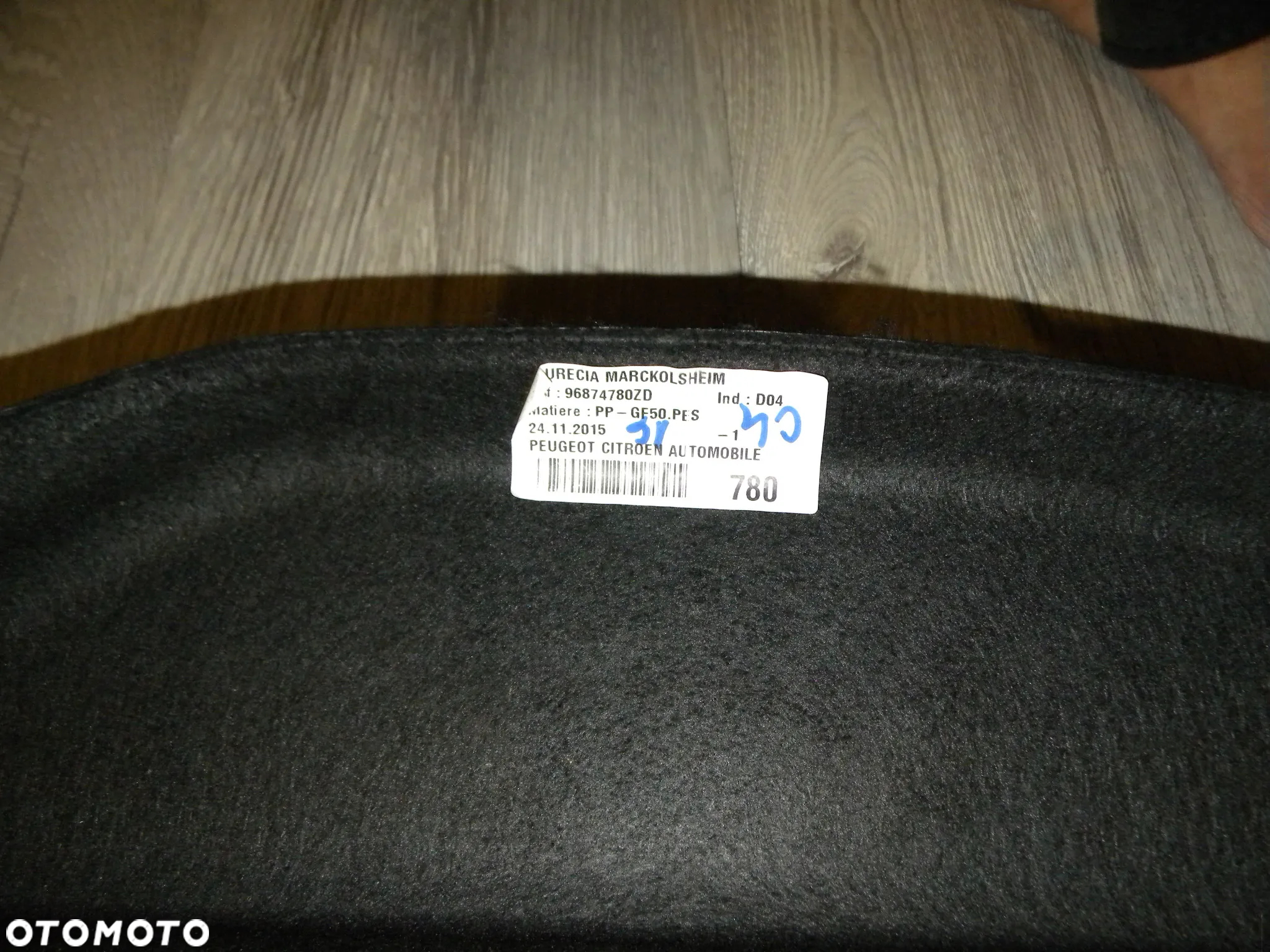 ŁADNA PÓŁKA BAGAŻNIKA CITROEN C4 II 2 10-17 B7 CZARNA ORYGINAL FV 96874780ZD - 9