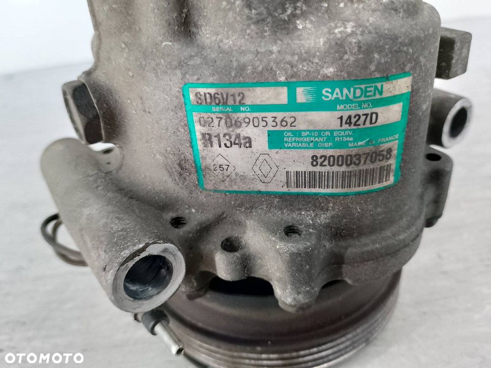 POMPA, SPRĘŻARKA KLIMATYZACJI RENAULT CLIO II LIFT 8200037058 SD6V12 1.2 - 2