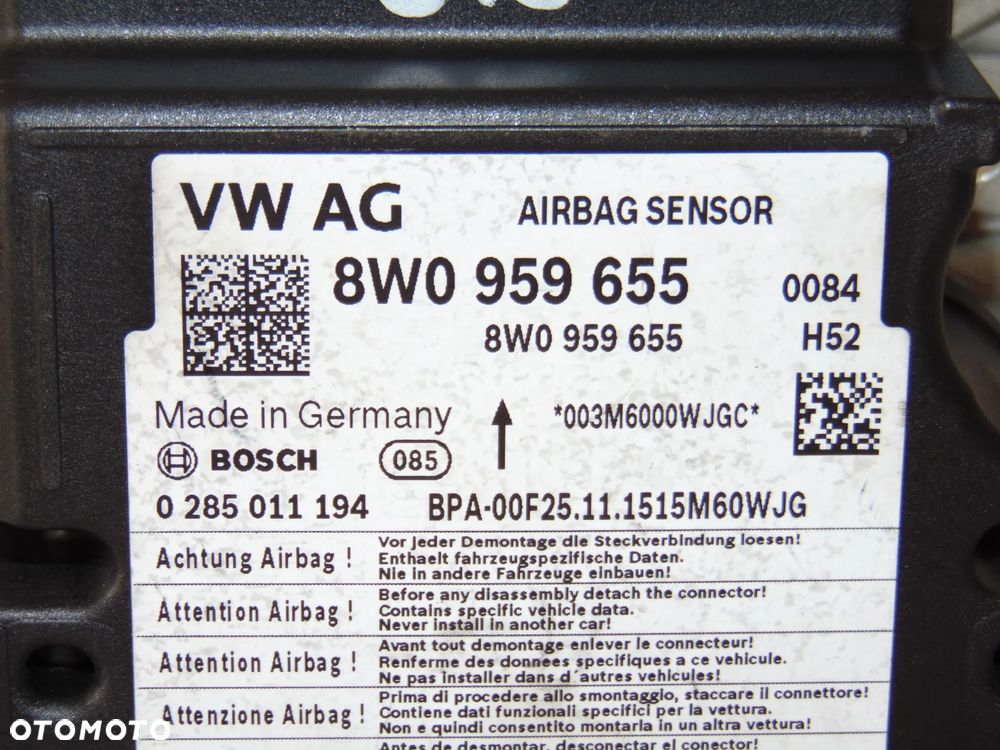 Moduł sterownik sensor Airbag poduszek 8W0959655 Audi A4 B9 A5 5F - 2