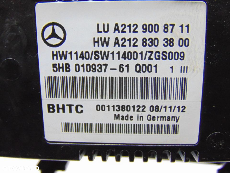 Mercedes E W212 PANEL KLIMATYZACJI 2129008711 - 4