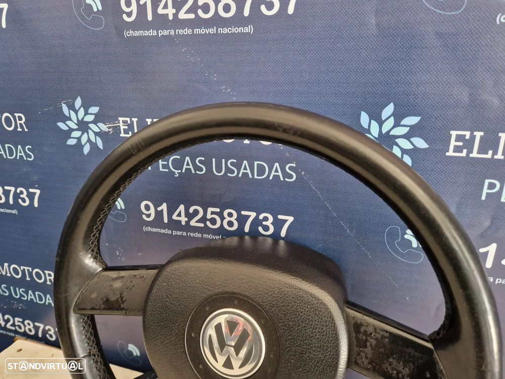 Volante usado pele com airbag VW PASSAT B6 GOLF 5 CADDY TOURAN JETTA - 4