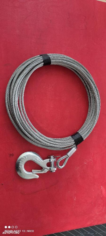 cablu, sufa otel troliu 4,8 mmx 10 m + cirlig - 2
