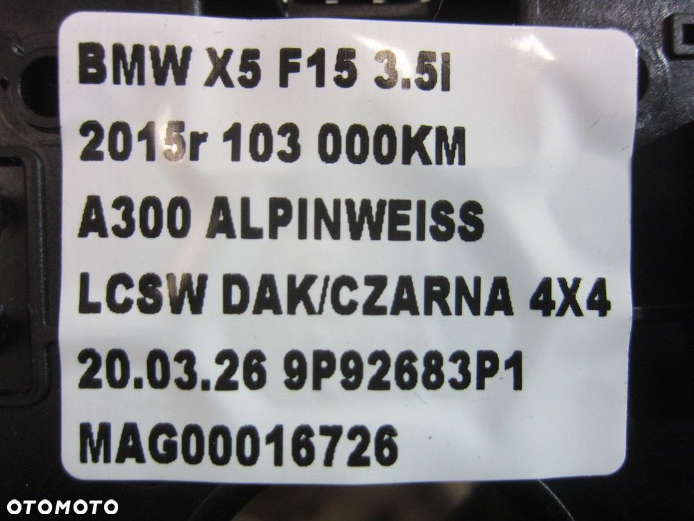 BMW X5 F15 TAŚMA F45 MANETKI PRZEŁĄCZNIKI WYCIERACZEK F48 9320136 6992509 - 8