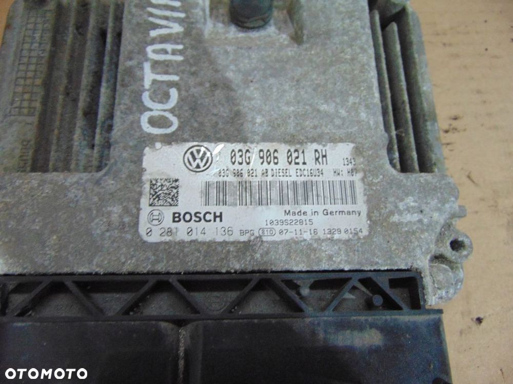 SKODA OCTAVIA II 1.9TDI KOMPUTER STEROWNIK SILNIKA 03G906021RH 0281014136 - 2