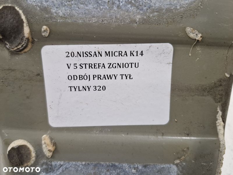 NISSAN MICRA K14 V 5 STREFA ZGNIOTU ODBÓJ PRAWY TYŁ TYLNY - 5