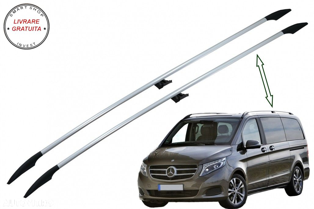 Bari Longitudinale Portbagaj Mercedes V-Class W447 (2014-up) Ampatament Lung (LWB)- livrare gratuita - 9