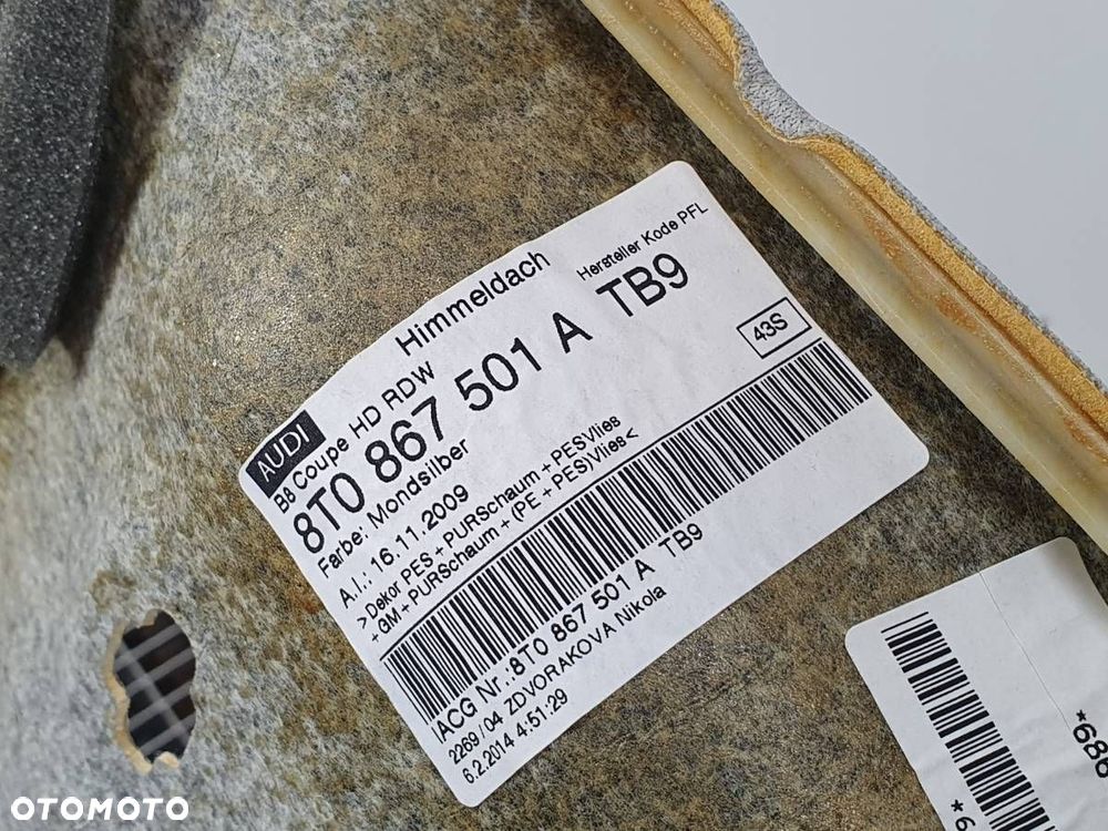 PODSUFITKA AUDI A5 8T COUPE PANORAMA SZYBERDACH LIFT - 8