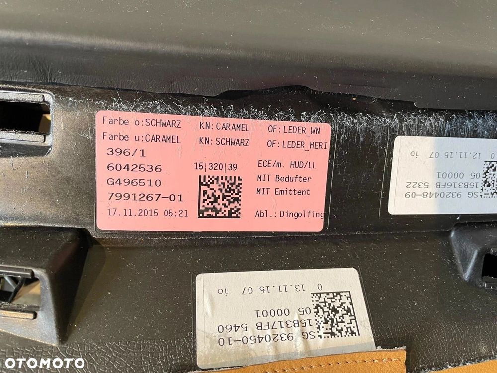 DESKA ROZDZIELCZA KONSOLA PODUSZKI PASY BMW 7 G11 G12 SKÓRA HUD CARAMEL - 10