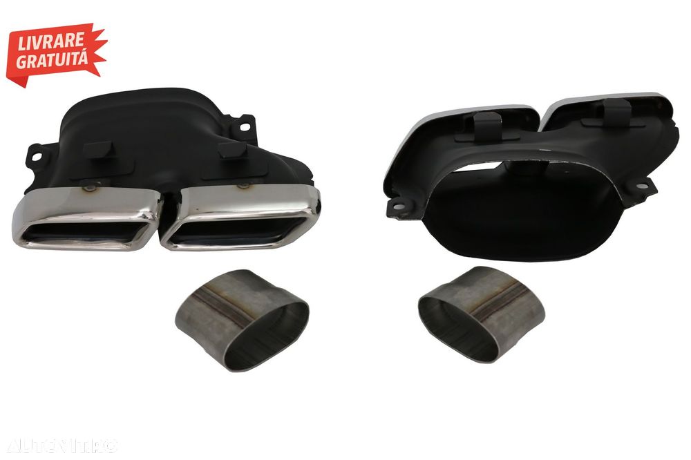 Difuzor Bara Spate cu Ornamente Evacuare Mercedes GLE W166 SUV Sport Line (2015-20- livrare gratuita - 11