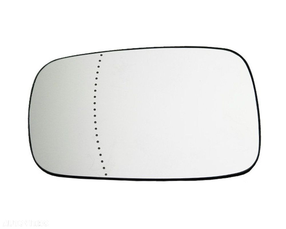 Geam oglinda exterioara cu suport fixare Renault Clio 3, 2005-2009; Megane 2, 2002-2008; Scenic, 2003-2009, partea Stanga=Dreapta, reglare electrica; incalzit; sticla asferica; geam cromat, Aftermarket - 1