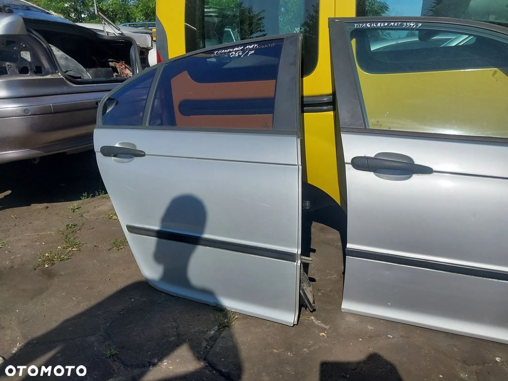 Drzwi prawe przednie tylne BMW E46 Lift FL Titansilber metalic 354/7 srebrne SEDAN prawy przód prawy tył tylne przednie kompletne - 5