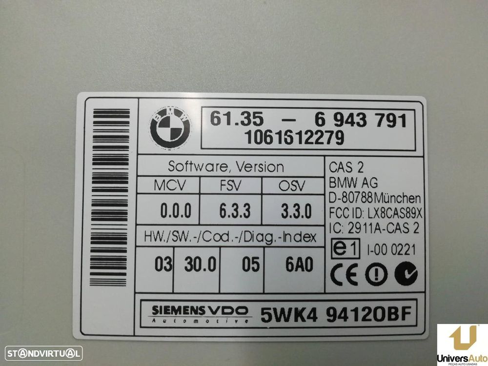 MODULO ELECTRONICO BMW 3 2006 -6943791 - 4