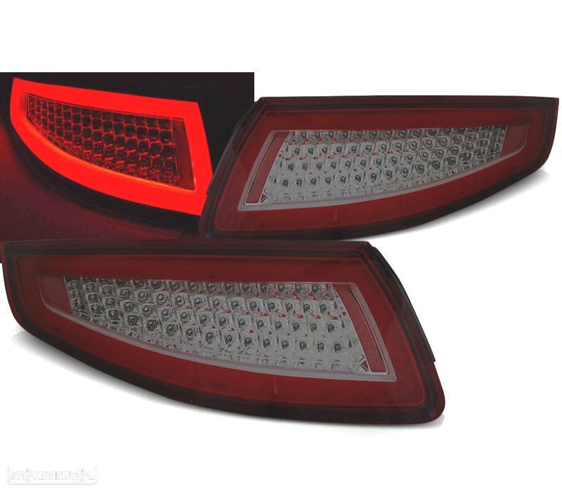 CONJUNTO DE FAROLINS PARA PORSCHE 911 997 04-09 LED BAR DINÂMICOS VERMELHO FUMADOS - 1