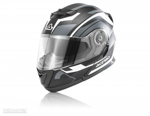 capacete modular acerbis flip up preto - cinza - 2
