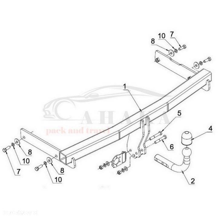 Hak Holowniczy Odkręcany Do Vw Volkswagen Passat B6 Sedan 2005-2010 - 5